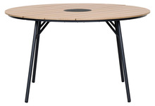 Havebord Montana teaklook Ø130 cm - Sunlife